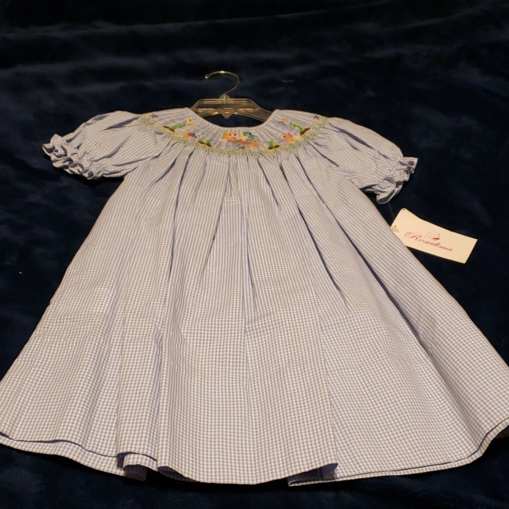 Rosalina Blue & White Smock Dress
